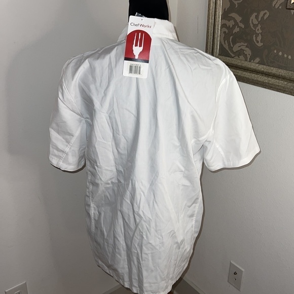 Chef Works CSCV white shirt sleeves buttoned down cool vent cook shirt Sz S new - Picture 3 of 11